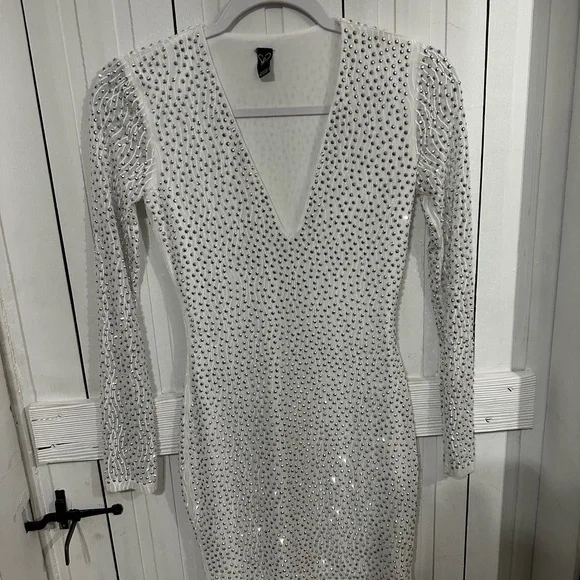 Windsor White Rhinestone Dress - Picture 4 of 6